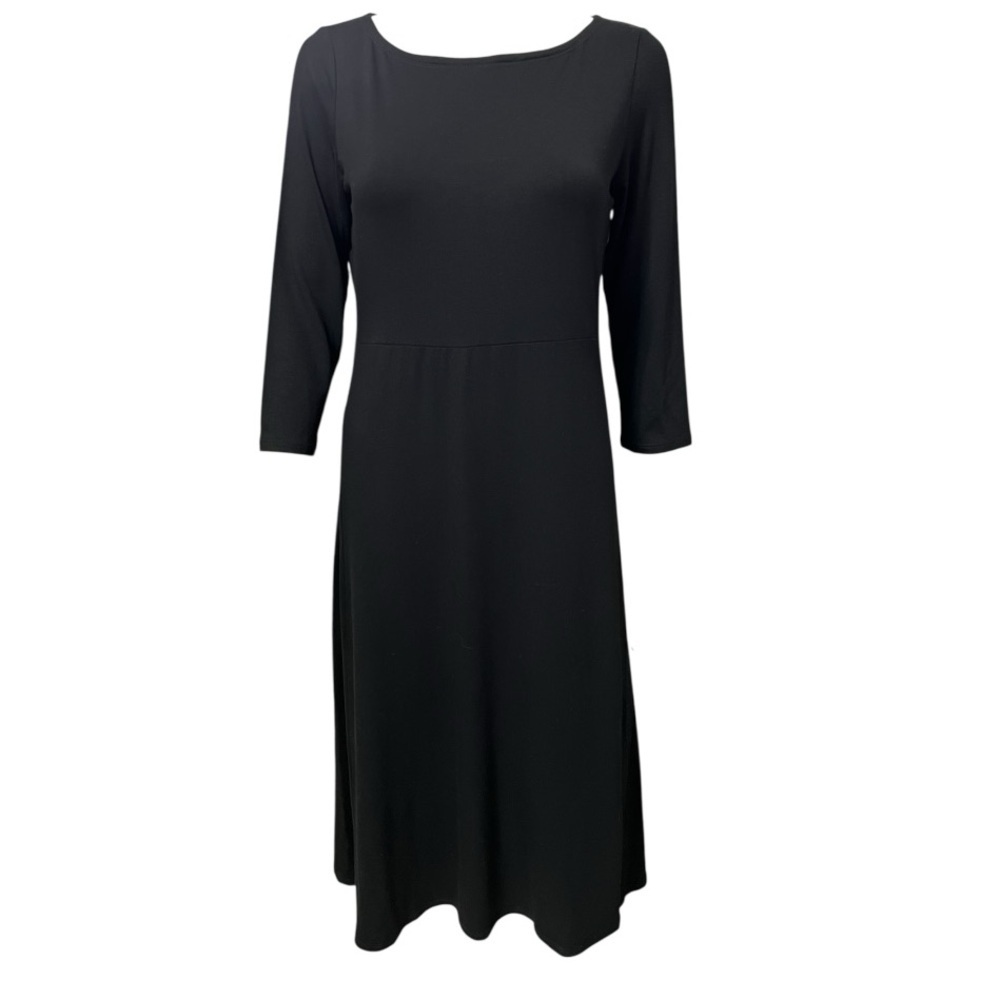 Eileen Fisher Viscose-Jersey Bateau-Neck Midi Dress - XS/TP - Picture 2 of 8